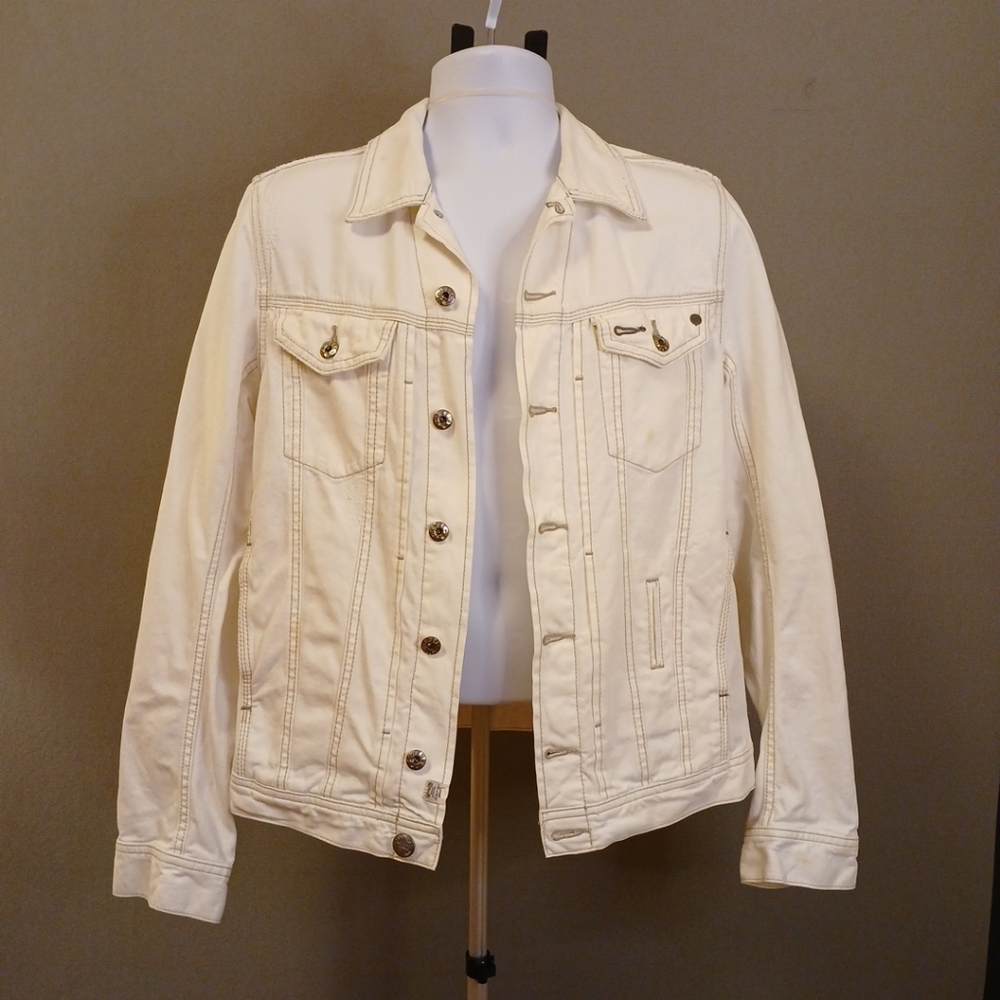 Vintage Diesel Denim White Or Cream Jacket Size Large